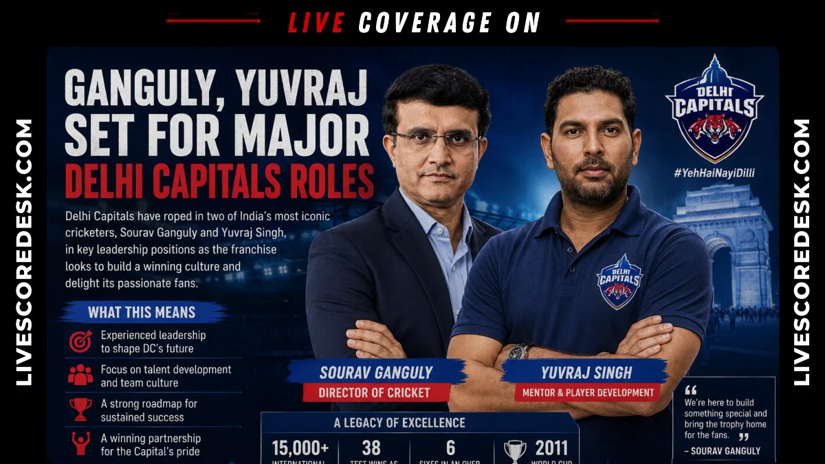 Ganguly, Yuvraj Set for Major Delhi Capitals Roles
