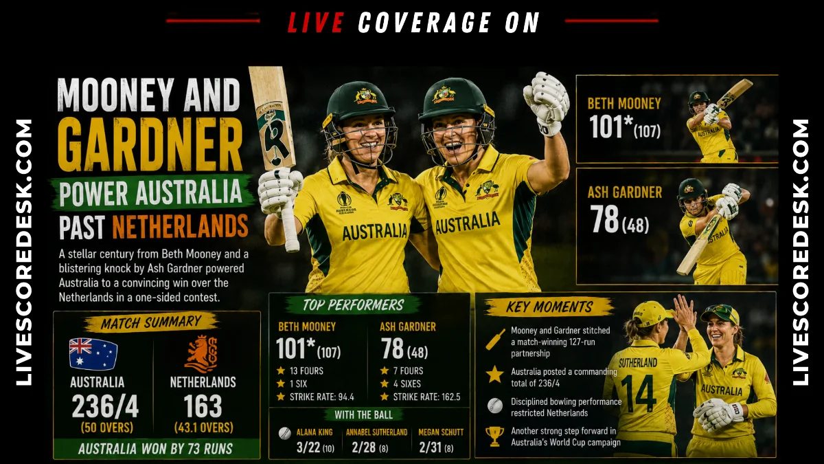 Mooney And Gardner Power Australia Past Netherlands