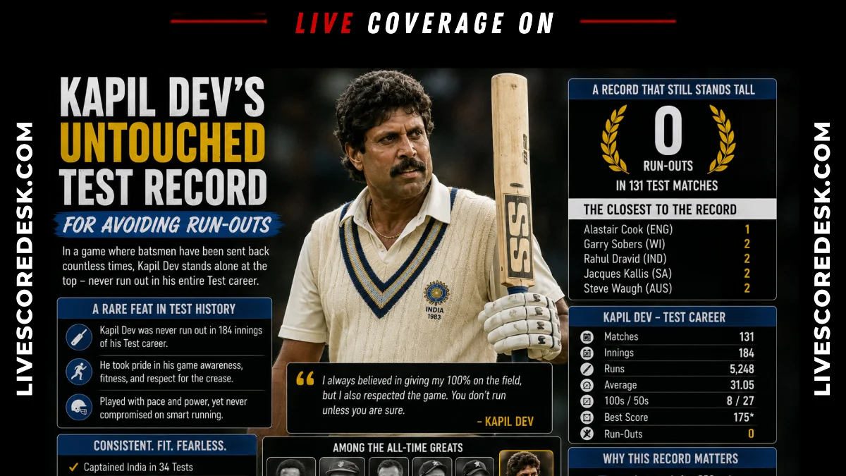 Kapil Dev's Untouched Test Record for Avoiding Run-Outs