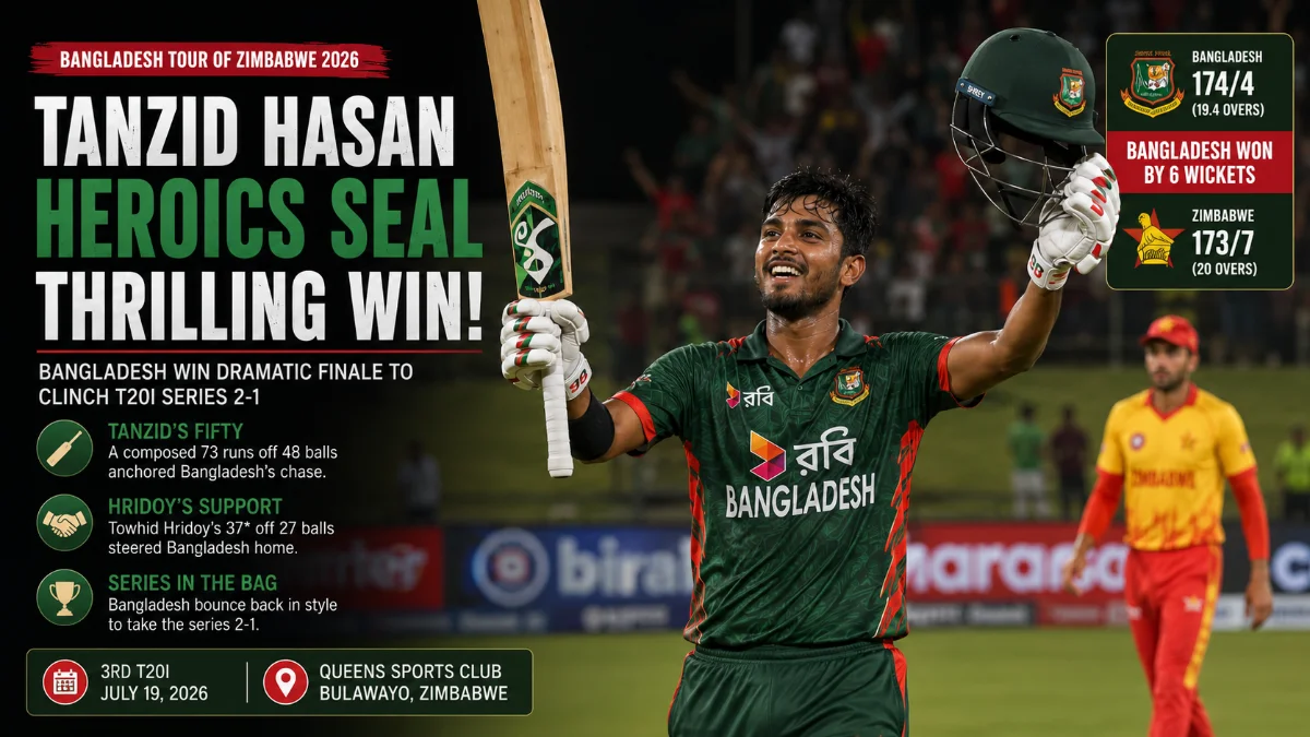 Bangladesh beat Zimbabwe by four wickets to clinch T20I series